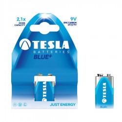 TESLA 9V BLUE+ Zinc Carbon 1ks blister